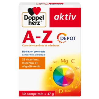 Illustration of the product packaging Doppelherz aktiv A-Z Depot front view